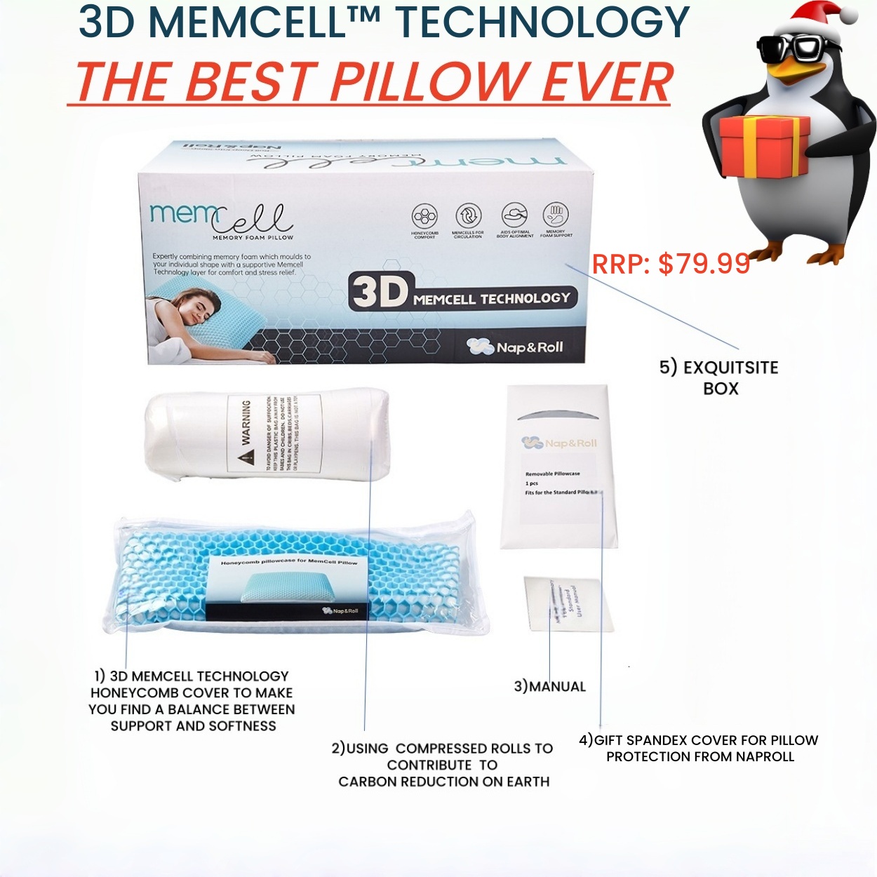 MemCell™ Memory Foam Pillow - Standard - Image 4